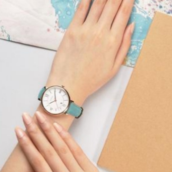 Fossil Accessories - Fossil Jacqueline Rose Gold Dial Turquoise Leather